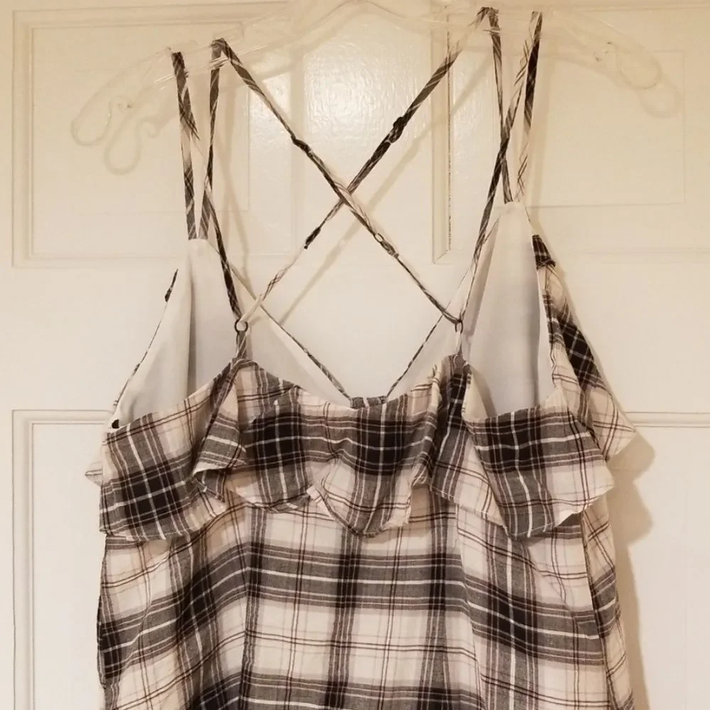BCBG plaid summer mini dress size M - Picture 2 of 6